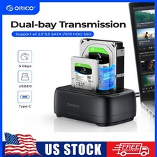 ORICO 2 Bay Hard Drive Docking Station Type C USB 3.0 for 2.5" 3.5'' HDD SSD