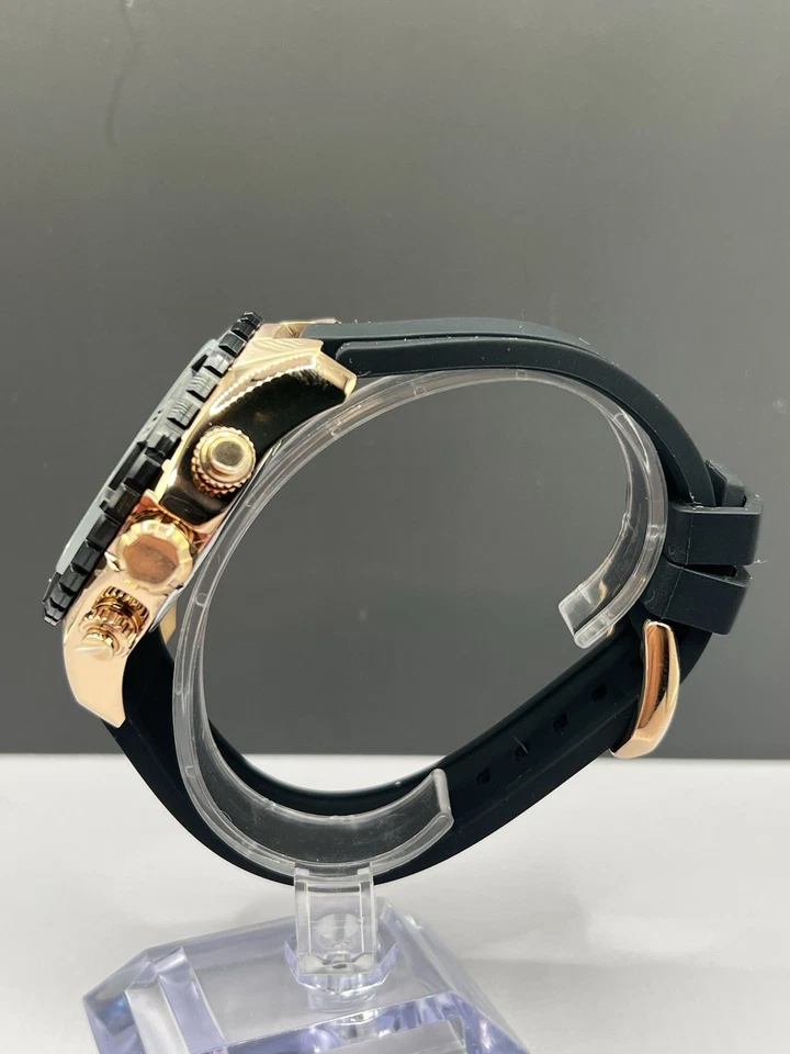 Nuevo en caja Invicta Aviator Propel 33938 - Caja de oro rosa de 49 mm, banda negra - VARIANTE RARA Foto 3 de 4