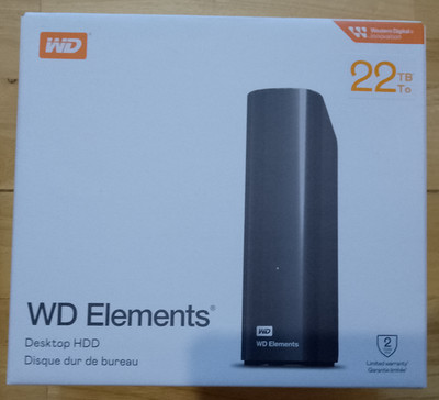 WD Elements 22TB Externe Festplatte. Neu, ungeöffnet und werkseitig versiegelt...