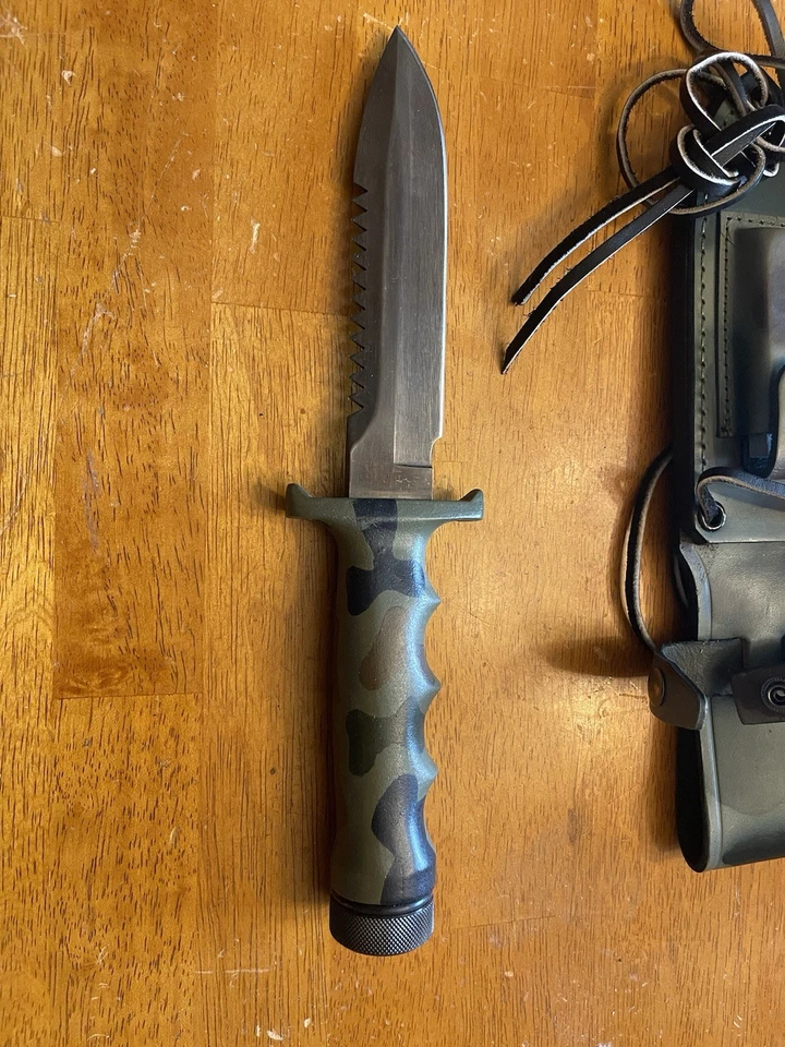 PARKER JAPAN K-342 C Survival Knife 2 COMBAT KNIFE SHEATH VINTAGE KNIVES 6” Camo - Image 4 of 4