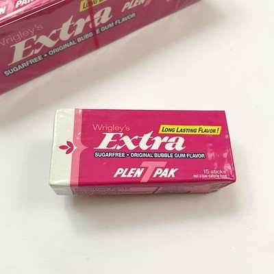 Vintage 1983 Wrigley s EXTRA PlenTPak Bubble Gum Pack 15 Sticks Sealed 80s Prop