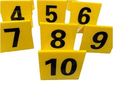 Line 2 Crime Scene Evidence Markers Numbered 1-10 Yellow Plastic Tent Style