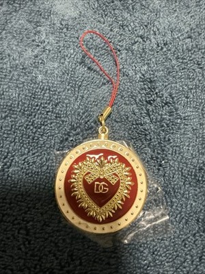 Dolce & Gabbana Red White Gold Heart Purse Charm Necklace Fragrance New