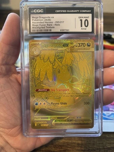 *ERROR* Mega Dragonite Ex 295/217 CGC 10 Gem Mint Error Pokemon Ascended Heroes