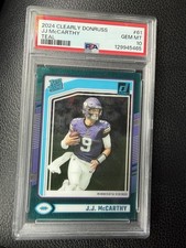 2024 Panini Clearly Donruss -J.J. McCarthy RC) Teal PSA 10 💎 Ultra Low Pop!