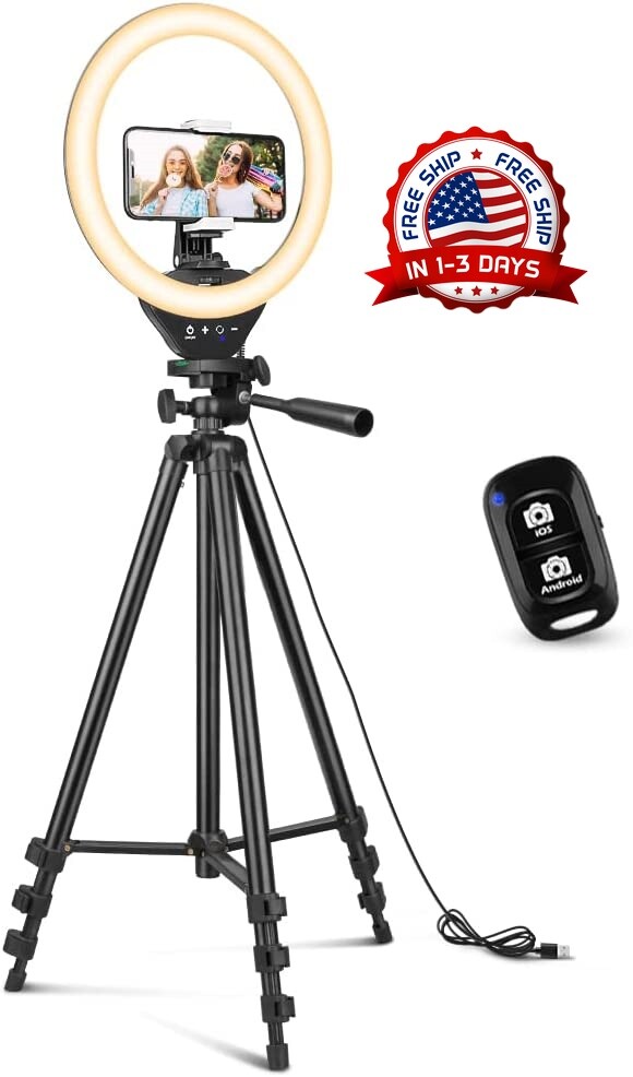 Soporte Tripode Para Movil Con Luz Amazon Estabilizador Selfie Con