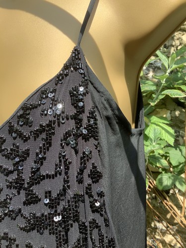 All Saints Silk Black Sequined Elixir Dress Size 10 VGC - Picture 4 of 7
