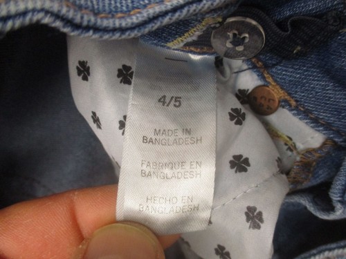 LUCKY BRAND Size 4-5 Girls Cotton Blend Distressed Riley Cuffed Denim Shorts 286 - Picture 5 of 8