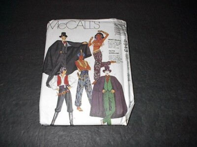 McCalls Pattern 4404 Misses/Men's Costume Harem/Genie/Pirate/Gypsy  32 1/2~34 UC