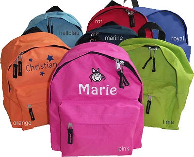 Kindergarten Kinder-Rucksack Tasche - mit Motiv / Namen bestickt- personalisiert - Bild 1 von 4