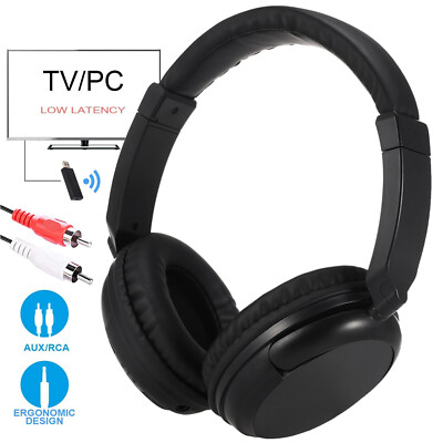 Wireless TV Stereo Headphone Over Ear Adjustable Headset Support