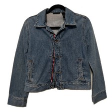 Vintage DKNY Womens Denim Jean Jacket Donna Karan New York Fashion ButtonUp Sz S