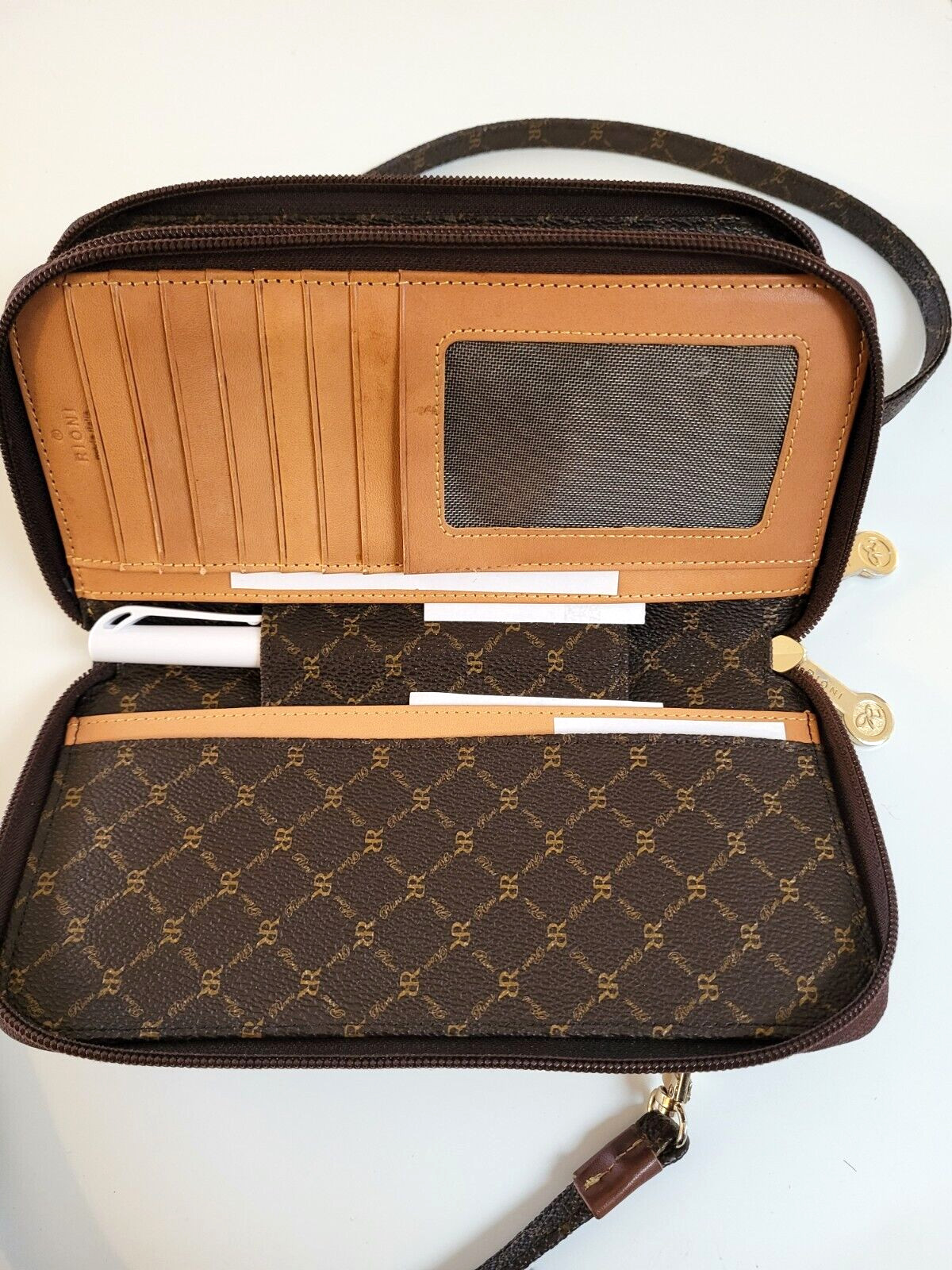 Rioni Monogram Double Zip Multi Compartment Cross… - image 2