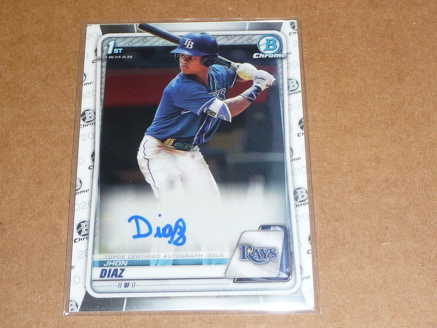 2020 Bowman Chrome JHON DIAZ AUTOGRAPH/AUTO RC/ROOKIE RAYS B9524