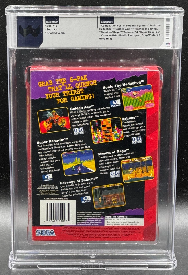 6-Pak Sega Genesis Sealed New WATA 9.0 A Graded - Image 2 of 2