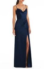 JS Collection 3072 Cowl Neck Evening Gown SZ 6 Midnight $242