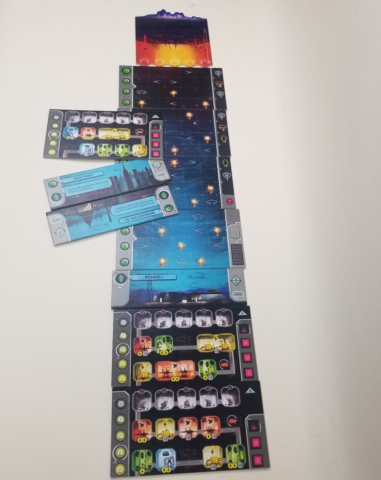 Tiles for Standard Game of  Under Falling Skies Board Game Czech Games Edition