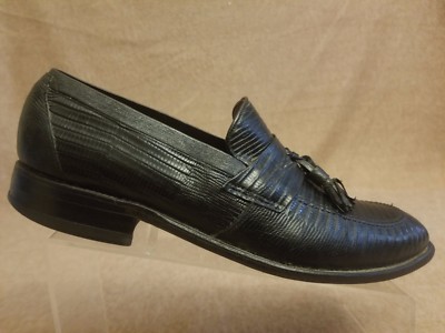 Allen Edmonds Clayton Men Black Loafers Exotic Lizard Skin  display picture 1