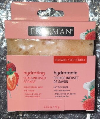 Freeman Hydrating Soap-Infused Sponge, Strawberry Milk UNISEX Brand New Sealed