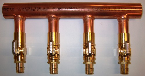 2" Copper Manifold 5/8" Pex Uponor ProPEX (With & W/O Valve) 2 Loops-12 Loops - Picture 14 of 24