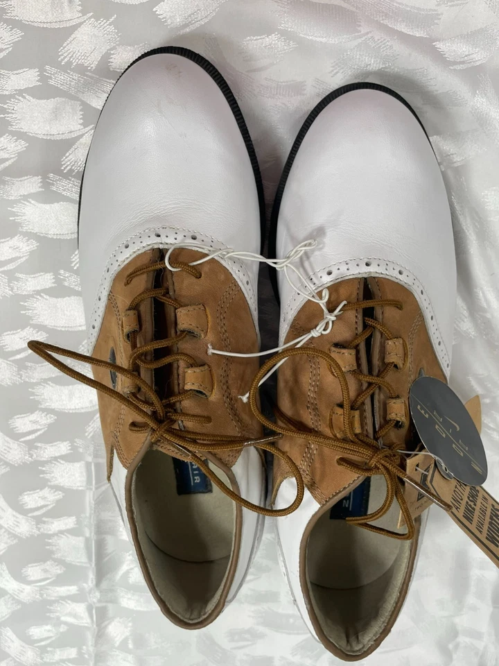 Zapatos de golf Nike Zoom Air para mujer Oxford con cordones de cuero blanco marrón talla 7 38 Foto 2 de 4