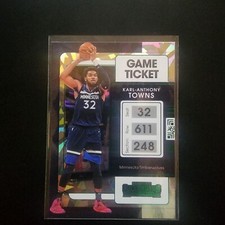 2021-22 Panini Contenders #15 Karl-Anthony Towns Game Ticket Green Ice