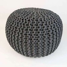 Fine Knitted Pouffe - Grey RRP 39.99 lot GD