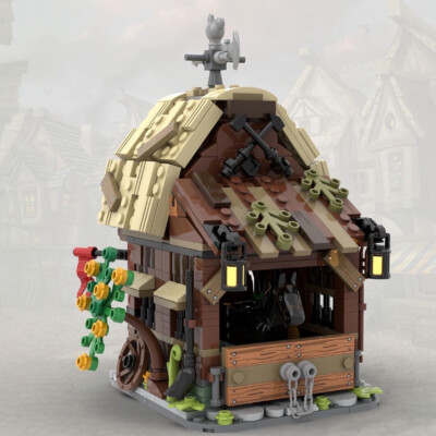 Medieval Barn and Stable Model for Castle 594 Pieces Toys Building Set