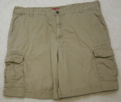 Merona Cargo Dress Shorts Beige Mens Flat Front Cotton 46 Waist X 10 Inseam  LL21 | eBay