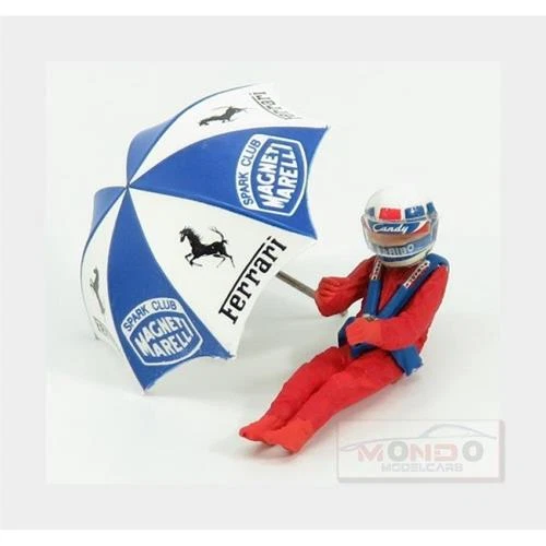 1:43 Brumm Figures Didier Pironi For Ferrari 126C2 F1 With Umbrella Red CH02U Mo - Immagine 2 di 2