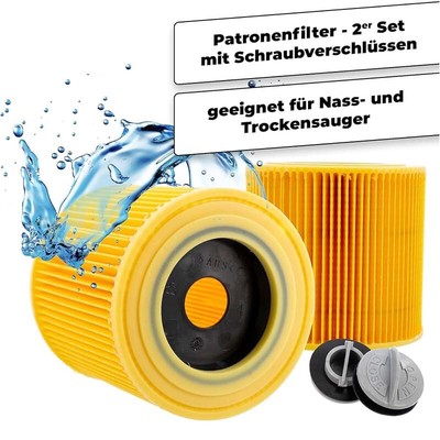 Premium-Filterkartuschen kompatibel mit Karcher Nass Trockensauger WD2 WD3 WD3P