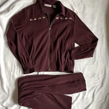 Vintage Drapers & Damon’s Grandma Core Jacket And Pants Burgundy Women’s Size M