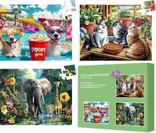 3 Packs Large Piece Puzzle for Adults - Dementia 48 Pieces Puzzles 