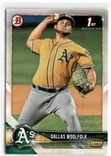 2018 Bowman 1st Dallas Woolfolk RC #BD127 Oakland Athletics Baseball