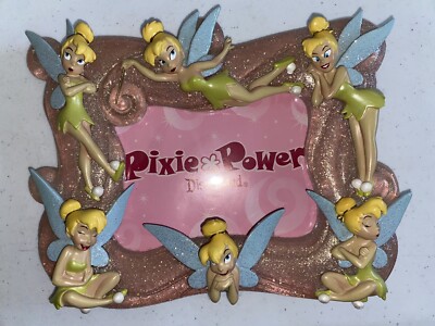 DISNEY PETER PAN TINKER BELL PIXIE 4X6 PICTURE FRAME GLITTER
