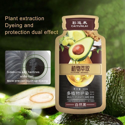 Avocado Hair Dye Bubble Hair Dye Shampoo Natural Plant 10pcs*30ml Hair B7H6 - Picture 4 of 23