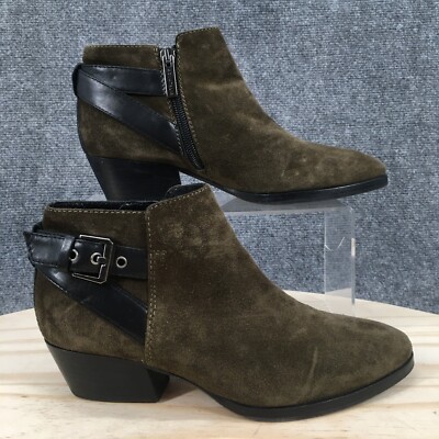 Aquatalia Boots Womens 5.5 Farin Ankle Bootie Green Casual Comfort Almond Toe