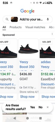 YEEZY BOOST 350'S ''BLACKn RED'' S!! SIZE 4 ADULTS! CLEAN! 