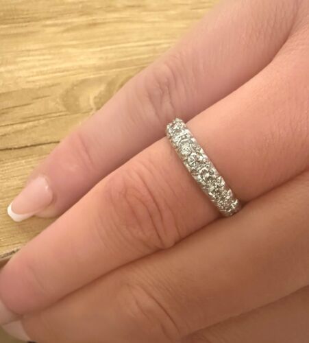1970s 18ct White Gold 1.70ct Brilliant Full Diamond Eternity Wedding Band Ring - Picture 8 of 9