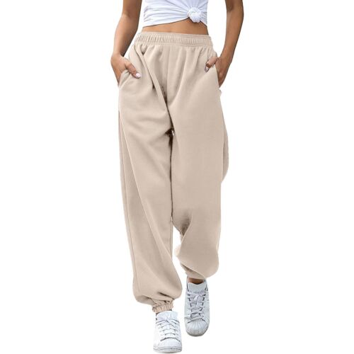 Damen-Jogginghose hoher Bund Training Aktiv Jogginghose Hose Baggy Loungehose - Bild 23 von 57