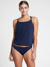 Athleta Seascape Blousy Tankini Top in Dress Blue  NWT  Size 38B/C