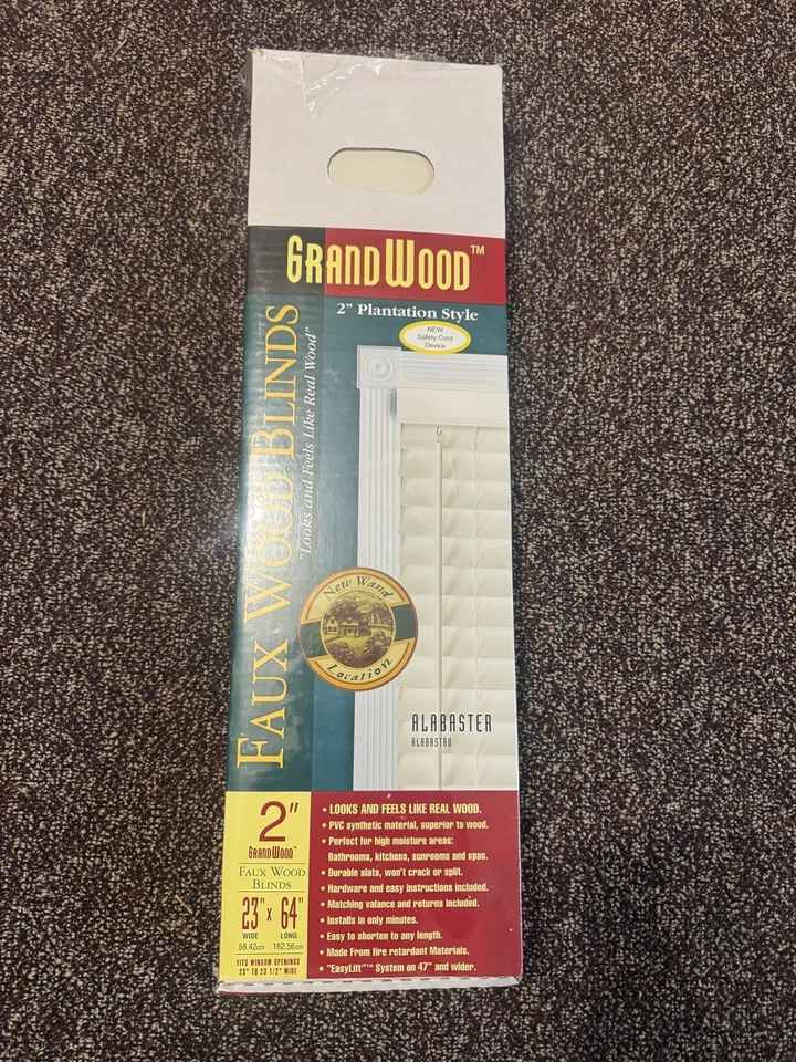 Better Homes and Gardens 2" persianas blancas 34x64 pulgadas inalámbricas imitación madera Foto 2 de 4