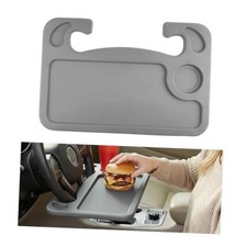 Car Steering Wheel Desk, 2 in 1 Multipurpose Auto Seat Stand Tray for Food Gray
