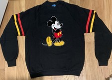 Vtg 80s Disney Mickey Mouse Raglan Sweatshirt XL USA Varsity Stripe Mickey