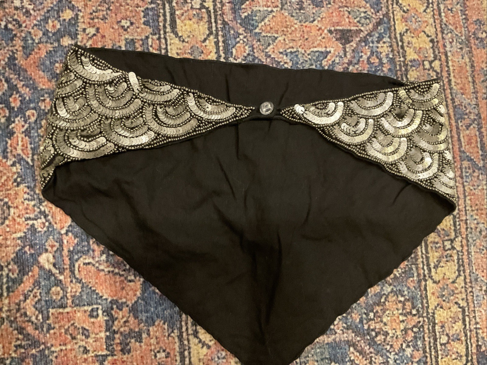 silver and grey sequined statement bib necklace s… - image 9