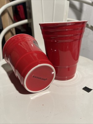 Set Of 2 - Kikkerland Glass Red Solo Cup Drink Cups