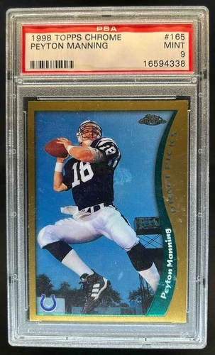 1998 Topps Chrome Peyton Manning Rookie RC #165 Colts PSA 9