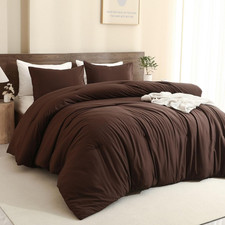 Brown Oversized King Comforter Set 120X98In, 3 Pieces Comforter Set, Lightweight