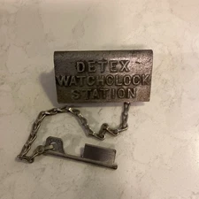 Vintage Detex Watchclock Station With Key & Chain Night Watchman Box