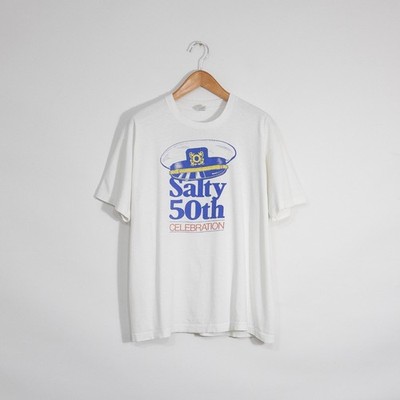 Vintage 90s Salty 50th WPRO Newstalk 630 T Shirt Mens XL - Single Stitch Radio